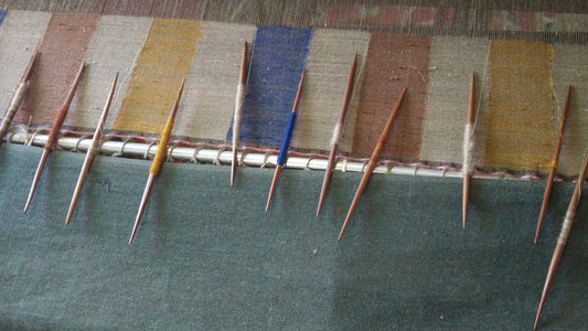 Photo of a Kani shawl in process 