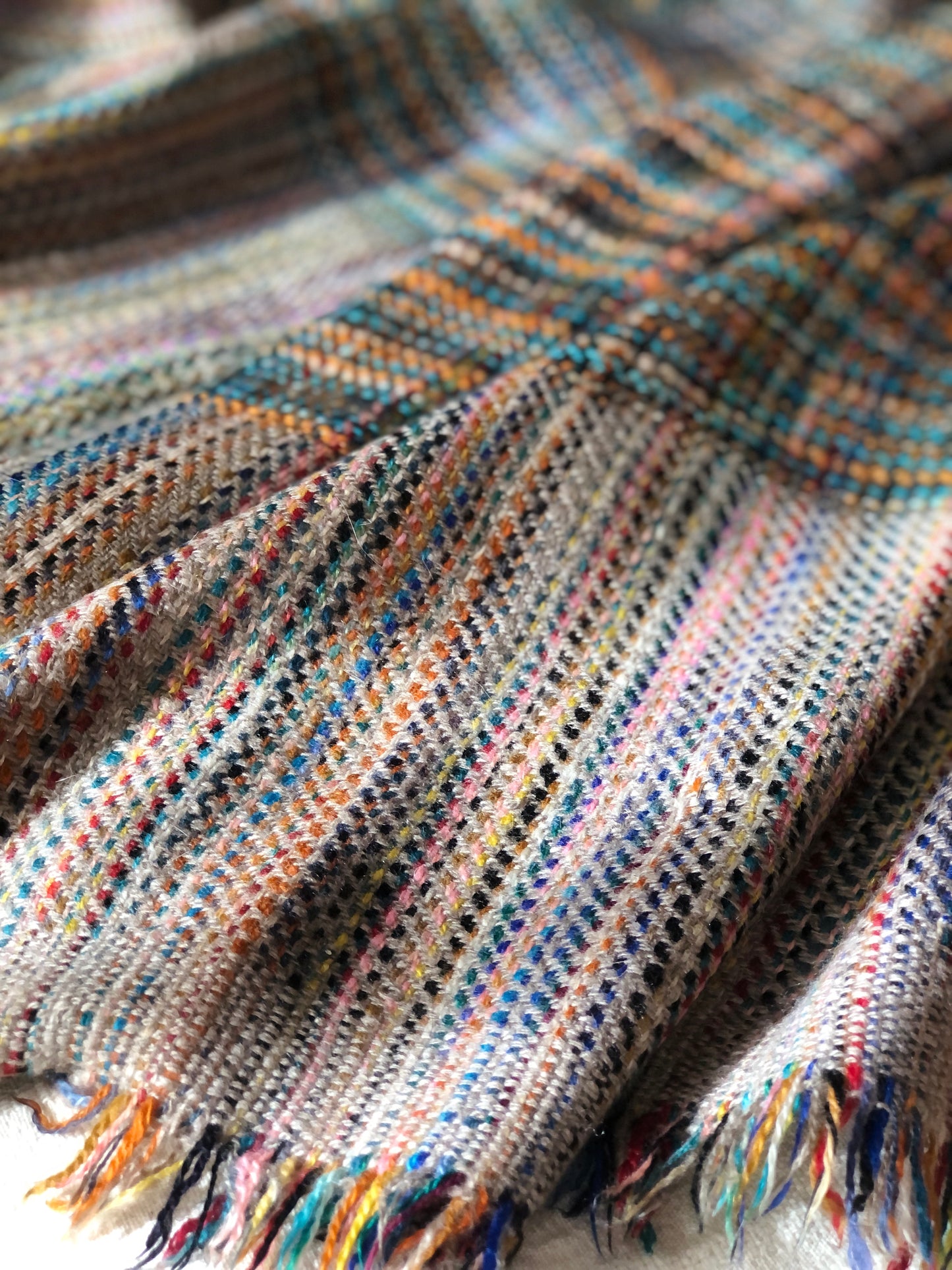 Multi Color IKAT Weave Pashmina Shawl