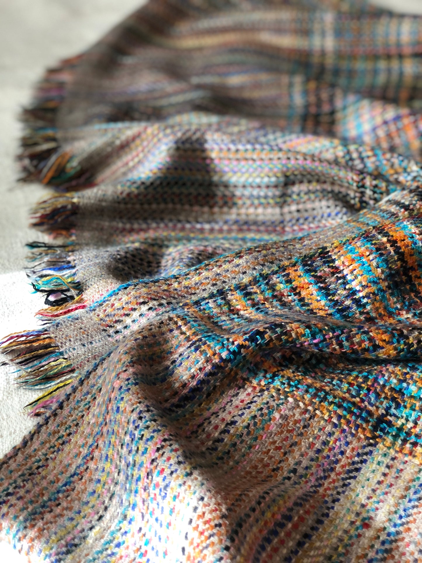 Multi Color IKAT Weave Pashmina Shawl