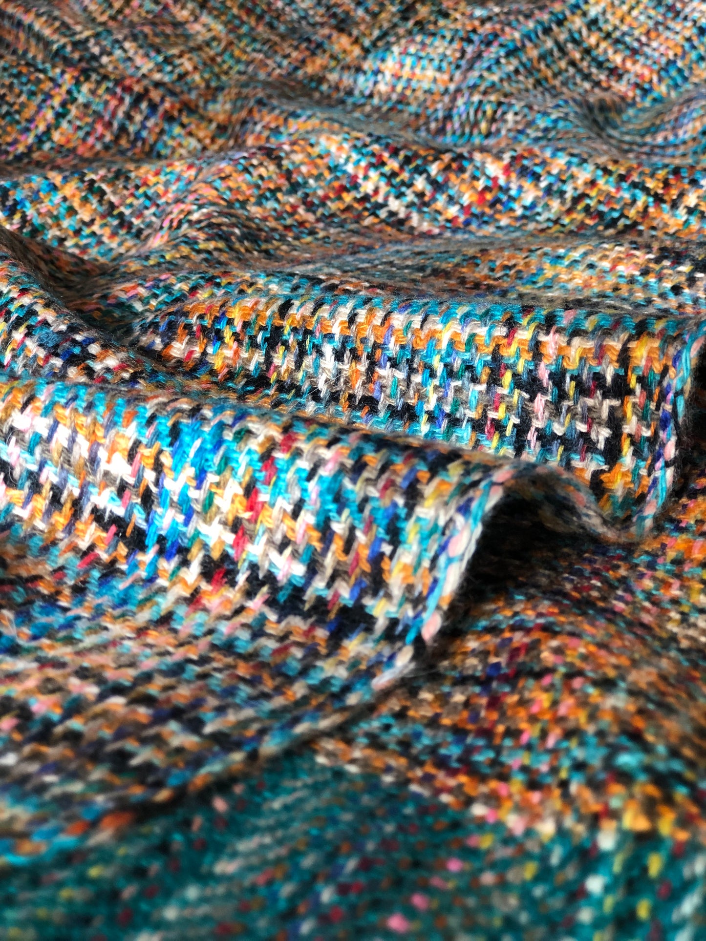 Multi Color IKAT Weave Pashmina Shawl, Turquoise